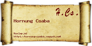 Hornung Csaba névjegykártya