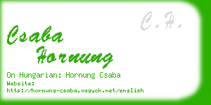 csaba hornung business card